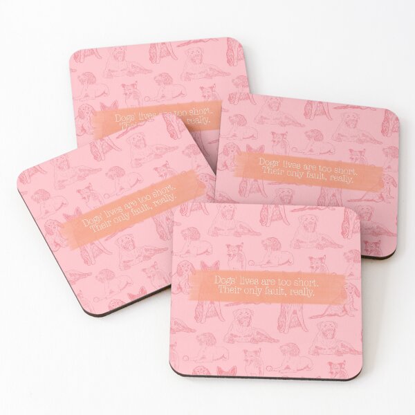 Item preview, Dog lovers quote: Dogs’ lives are too short. Their only fault, really. - pink and orange  designed and sold by ALP  Creates.