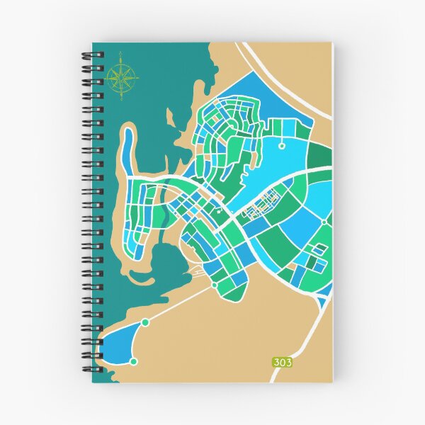 Item preview, Artistic map of KAUST, King Abdullah University of Science and Technology in blue colors designed and sold by CreatEVEdesign.