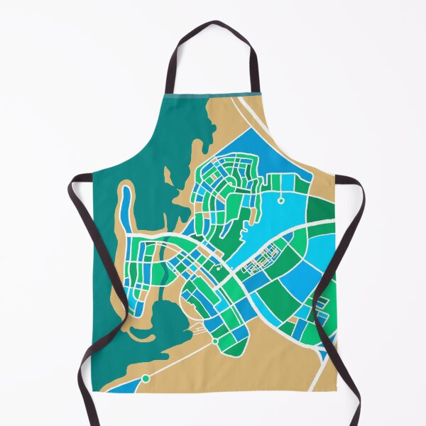 Item preview, Artistic map of KAUST, King Abdullah University of Science and Technology in blue colors designed and sold by CreatEVEdesign.