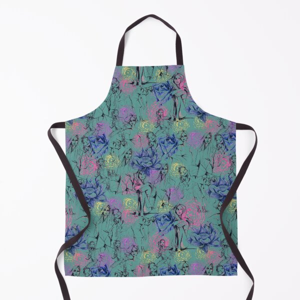 Item preview, floral with ladies, teal designed and sold by Lara Wolf.