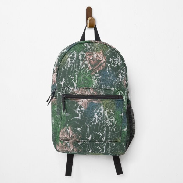Item preview, green floral with ladies designed and sold by Lara Wolf.