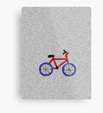 Blue and Red Bicycle Metal Print