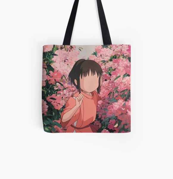 Chihiro Walking Through Flowers All Over Print Tote Bag
