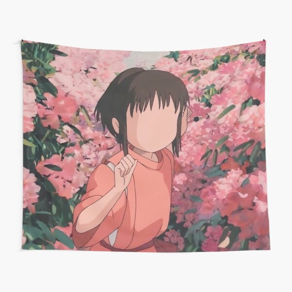 Chihiro Walking Through Flowers Tapestry