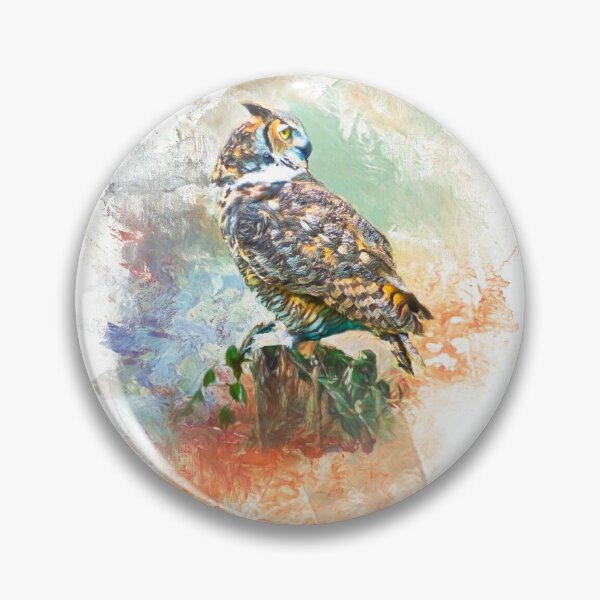 Item preview, Colorful Great Horned Owl designed and sold by RockCreek.