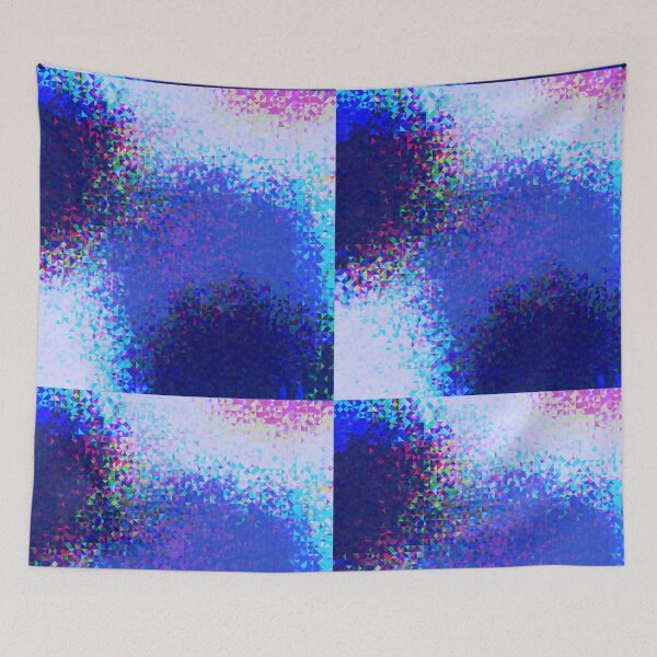 Item preview, shiny blue white pink mosaic pattern designed and sold by OSG369.
