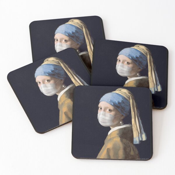 Item preview, Famous Painting Girl with a Pearl Earring Wearing Mask designed and sold by Dibble Dabble Designs.