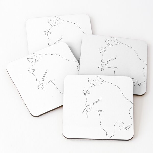 Item preview, Cat Side Face Lineart Black designed and sold by OrianArtistic.