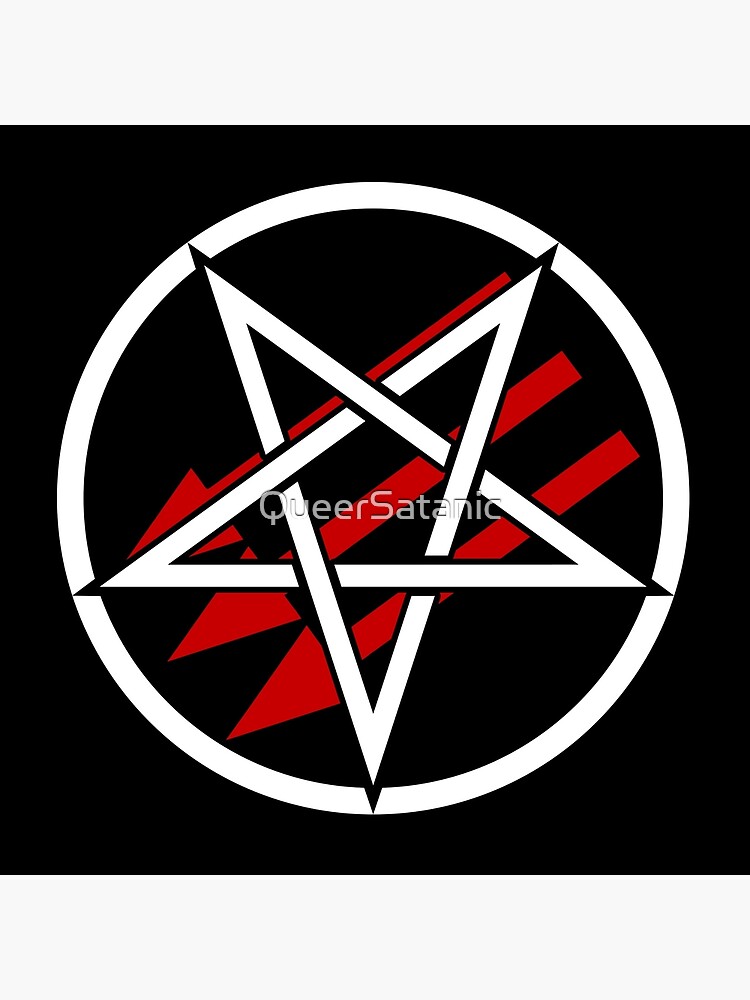 Thumbnail 4 of 4, Pillow, Satanic Antifascism - Basic Red & Black designed and sold by QueerSatanic.