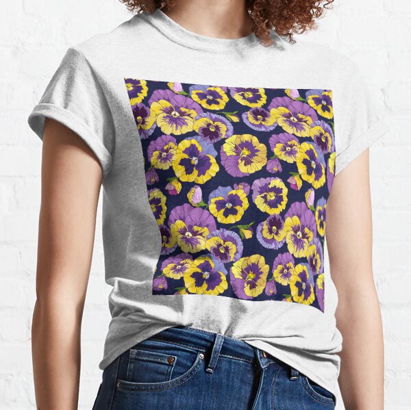 Item preview, bright pattern of flowers of  pansies designed and sold by babanovaesha.
