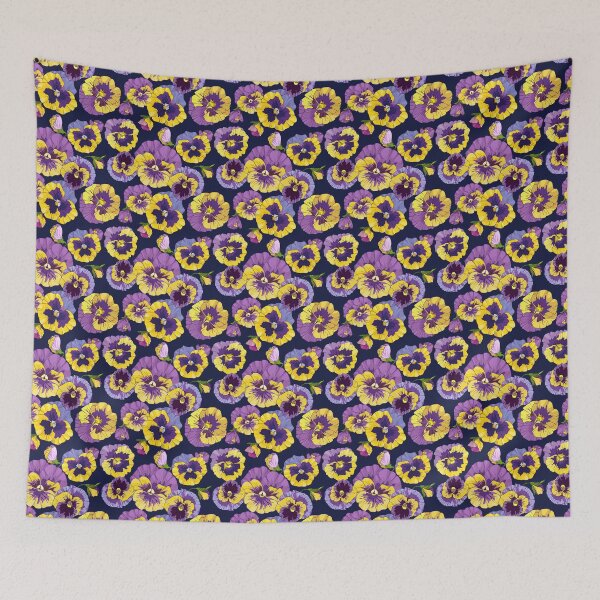 Item preview, bright pattern of flowers of  pansies designed and sold by babanovaesha.