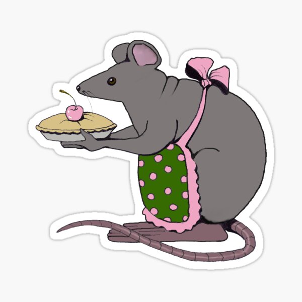 Item preview, Mouse With Apron Holding a Pie, Baker, Baking, Illustration, Mama Mouse designed and sold by JoyfulWhimsy.