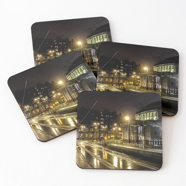 Item preview, St Peter's Square and Central Library Manchester at night designed and sold by SarahStephensPh.