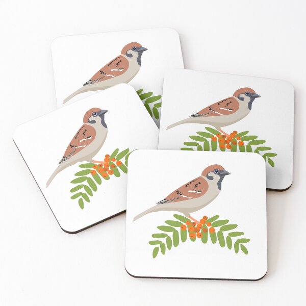 Item preview, Eurasian Tree Sparrow and Rowan Berries designed and sold by MaijaR.