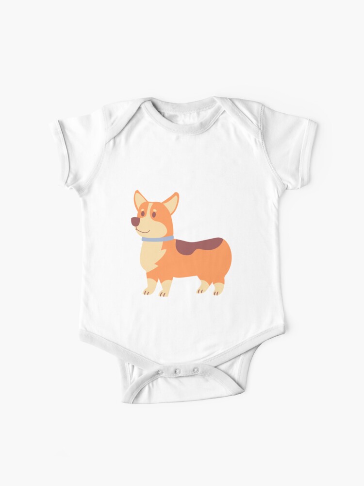 Cute Orange Corgi Cartoon Illustration Baby One Piece By Simplysharon Redbubble