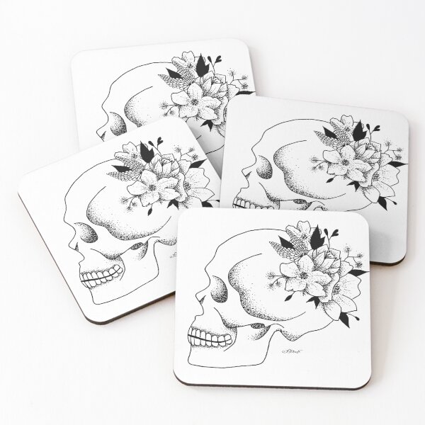 Item preview, Skull With Flowers designed and sold by demiistonerr.