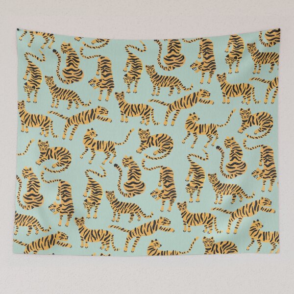 Item preview, Tiger Collection – Mint & Orange designed and sold by Cat Coquillette.