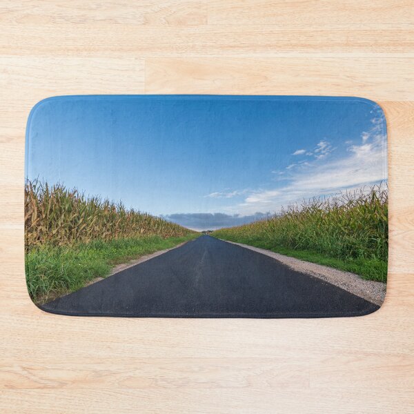 Item preview, A long paved road runs towards the horizon passing three cornfields designed and sold by brambillasimone.