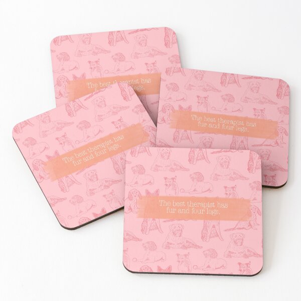 Item preview, Dog lovers quote: The best therapist has fur and four legs. - pink/orange   designed and sold by ALP  Creates.