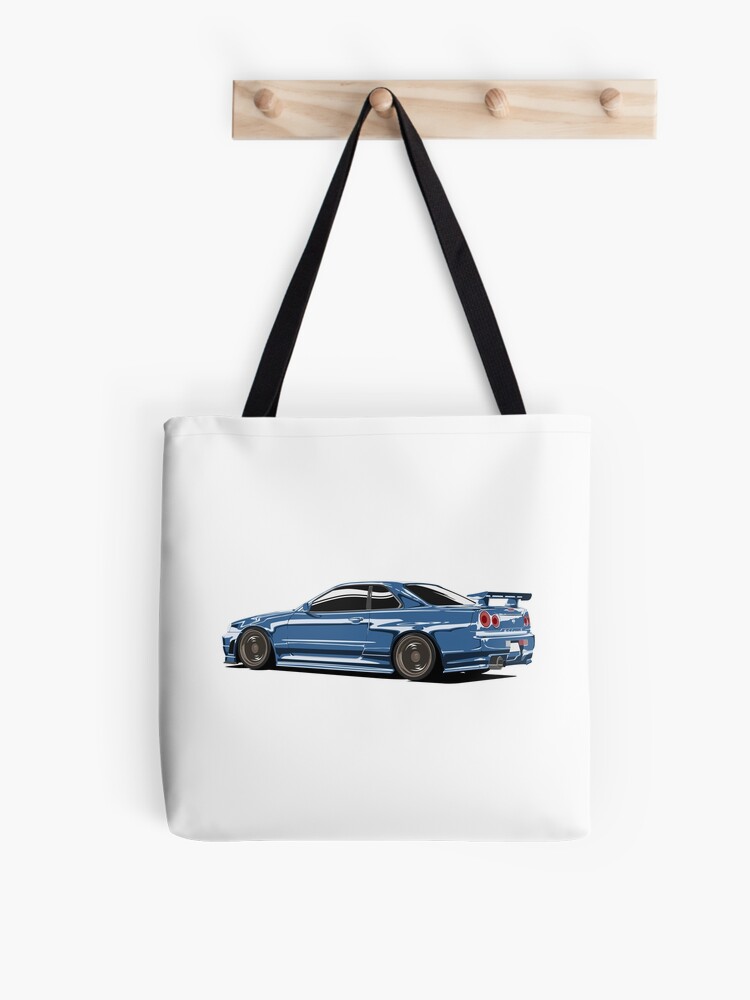 Nissan Gtr R34 Skyline Tote Bag By Auto Illustrate Redbubble