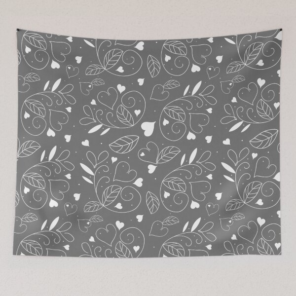 Item preview, White Hearts (Grey) designed and sold by Inktopia-Art.