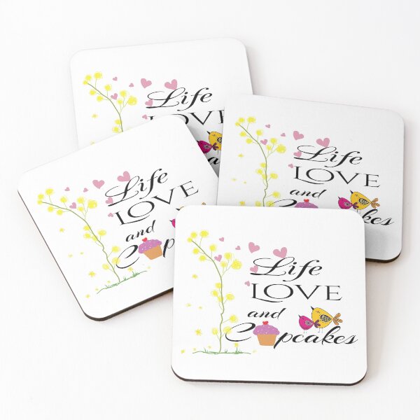 Item preview, Life Love And Cupcakes, With Cupcakes, Flowers And Birds designed and sold by 4AllTimes.