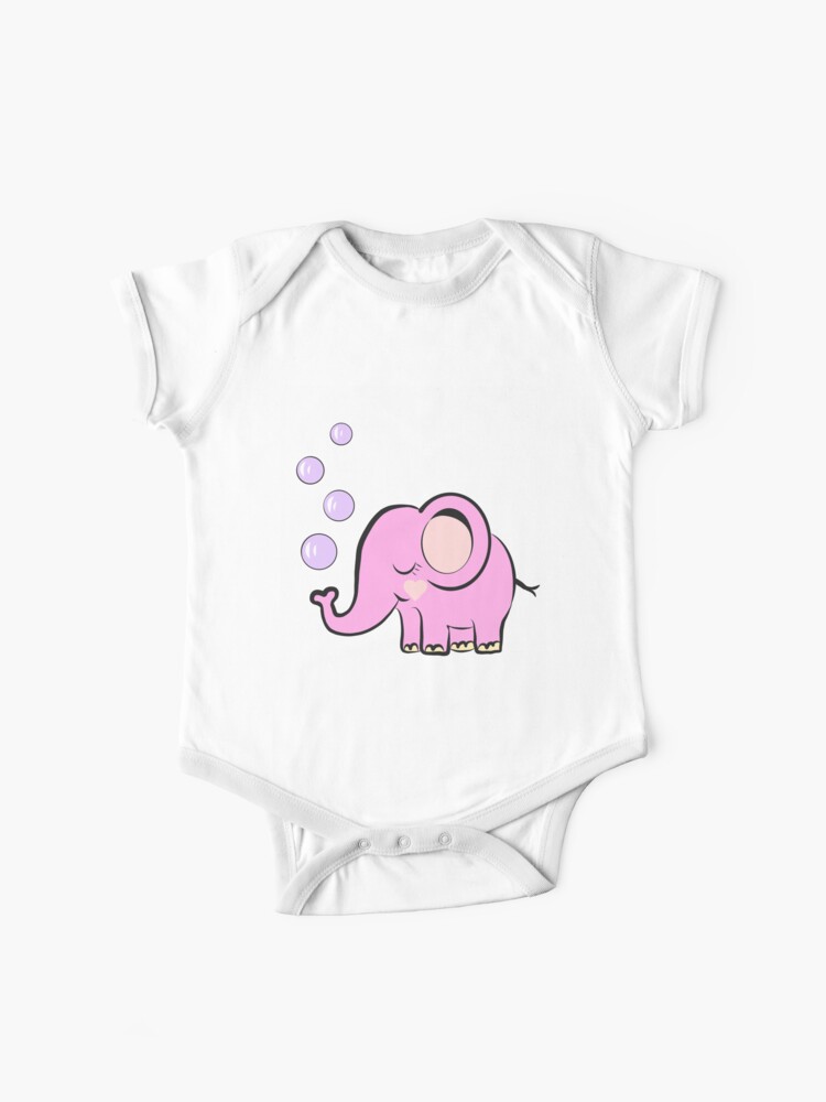Pink Elephant Blowing Bubbles Baby One Piece By Cutiemchootie Redbubble
