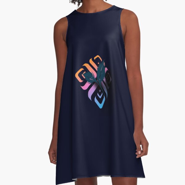 A 3D painting logo A-Line Dress
