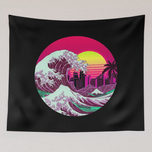 Item preview, The Great RetroWave off Kanagawa designed and sold by Kiboune.