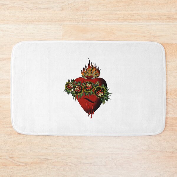 Item preview, Sacred heart Flaming bleeding heart and rose tattoo design designed and sold by LPdesigns2020.