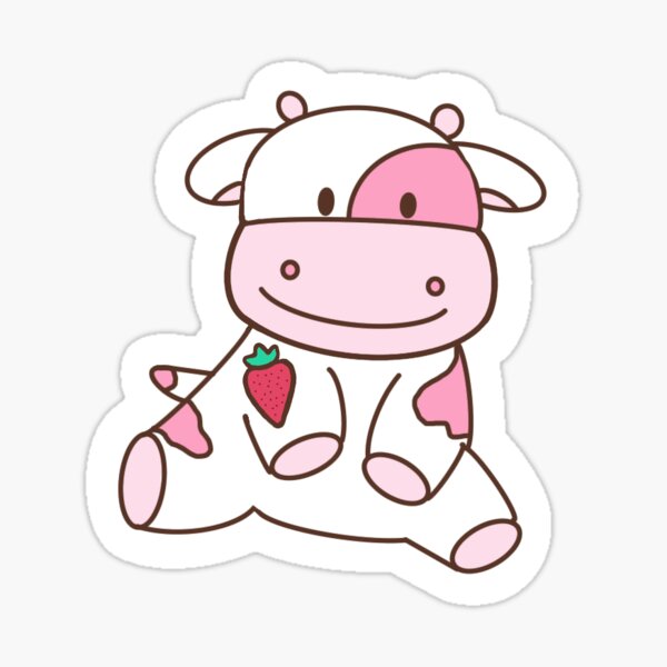 Pink Strawberry Cow Sticker Sticker For Sale By Ajensen1221 Redbubble 7829