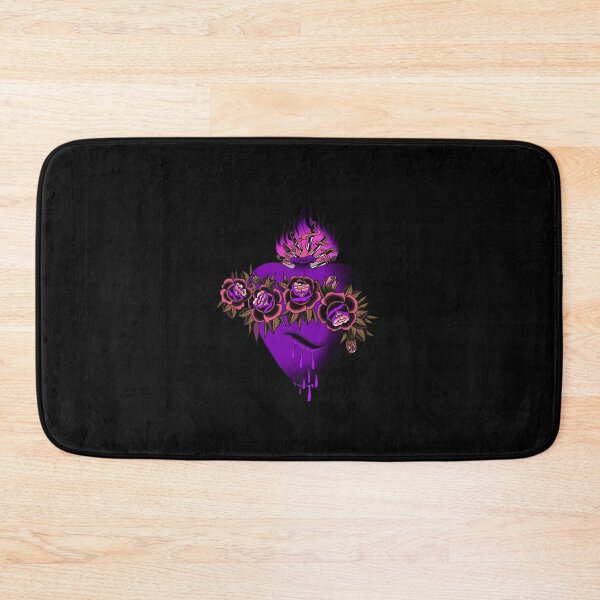 Item preview, Purple and Black Sacred heart Flaming bleeding heart and rose tattoo design designed and sold by LPdesigns2020.