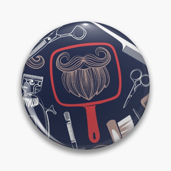 Item preview, Shear shave shine // midnight blue background red white and brown vintage barber shop tools designed and sold by SelmaCardoso.