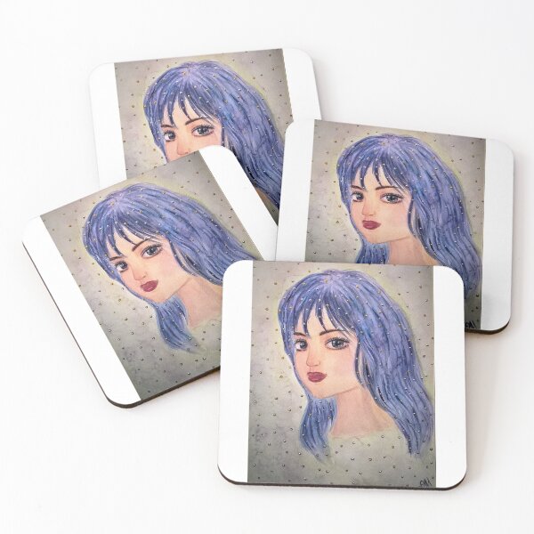 Item preview, The watercolor "The girl with pearls" designed and sold by oxanamustafina.