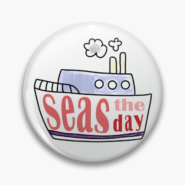 Item preview, Seas the Day Boat designed and sold by LunaStickerCo.