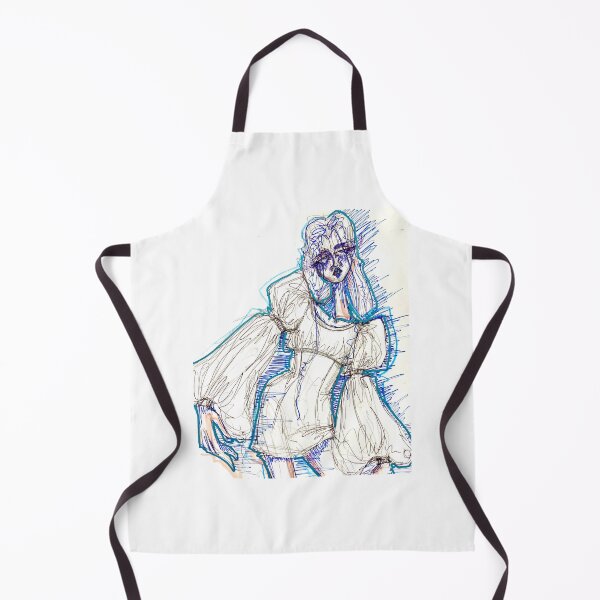 Item preview, Trippy 60s/70s Inspired Blue Hand Drawn Fashion Sketch designed and sold by rhinestonerodeo.
