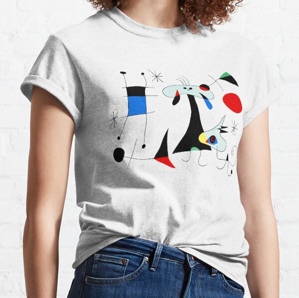 Joan Miró | “Figure, Dogs, Birds” |  Abstract Surrealism Classic T-Shirt