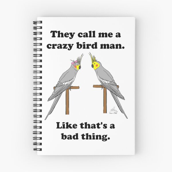 Item preview, Crazy Bird Man with Cockatiels designed and sold by Laughing Parrot Studio.