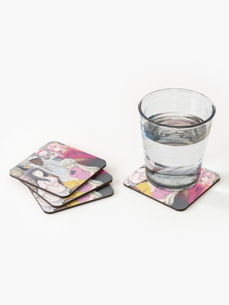 Alternate view of anime girl rapper aesthetic Coasters (Set of 4)