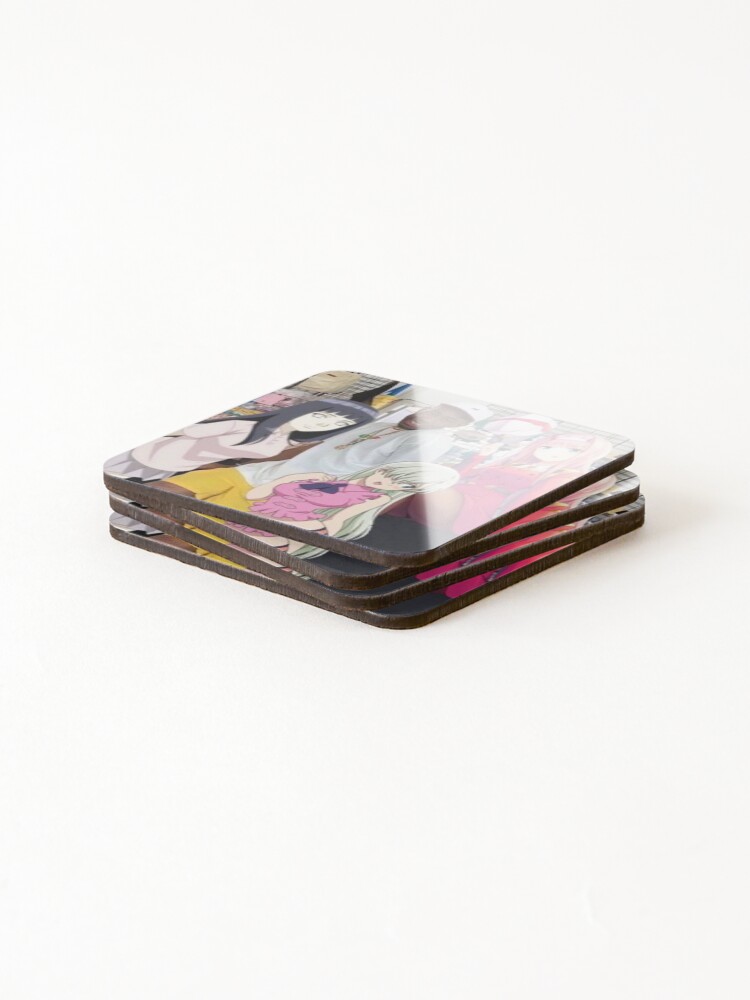 Alternate view of anime girl rapper aesthetic Coasters (Set of 4)