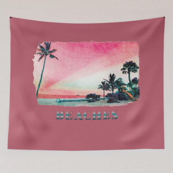 Item preview, Watercolor Art, Red Twilight Seaside Streaks digital painting  designed and sold by PetersonGallery.