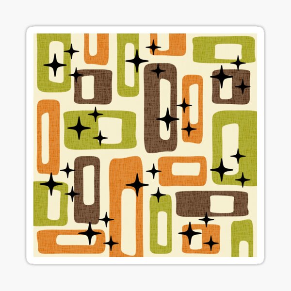 Retro Mid Century Modern Abstract Pattern 146 Sticker