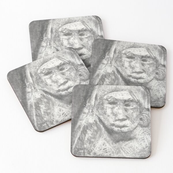 Item preview, Neanderthal Man charcoal drawing designed and sold by felicityprazak.