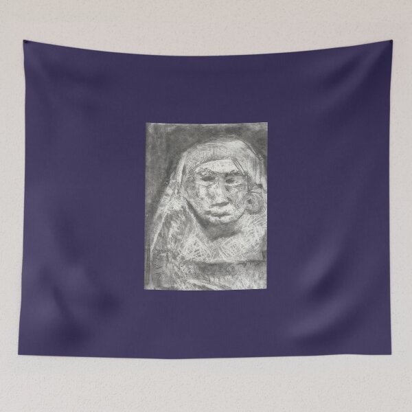 Item preview, Neanderthal Man charcoal drawing designed and sold by felicityprazak.