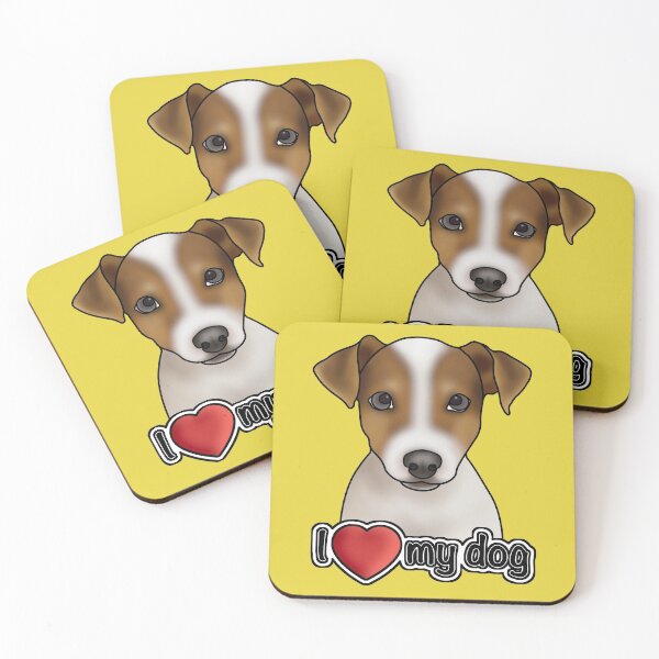 Item preview, I Love My Dog - Jack Russell Terrier - Yellow designed and sold by JadeMadeThis.
