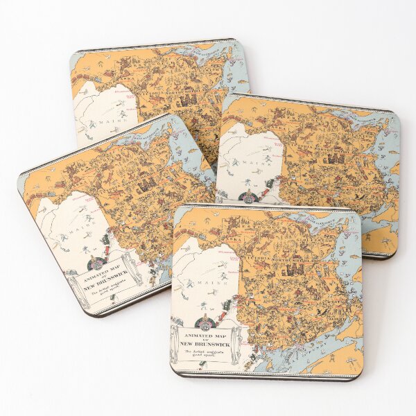 Item preview, 1929 Vintage Map of New Brunswick designed and sold by Gin  Neko.