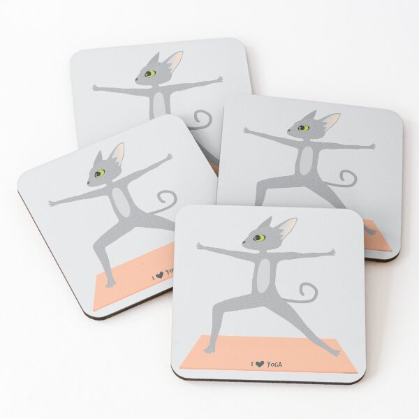 Item preview, Yoga cat Virabhadrasana II designed and sold by uncutcreations.