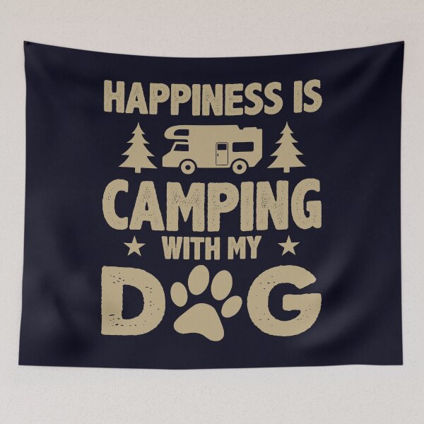 Item preview, Happiness is Camping with my Dog designed and sold by mmos.