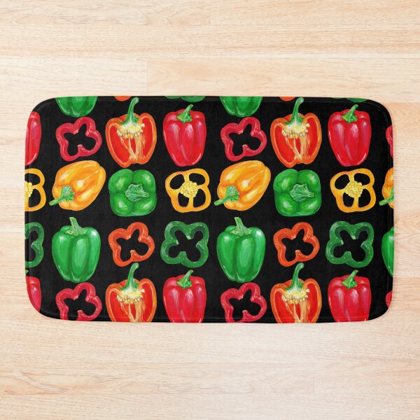 Item preview, Colorful bell peppers on a black background. designed and sold by Colibri77.