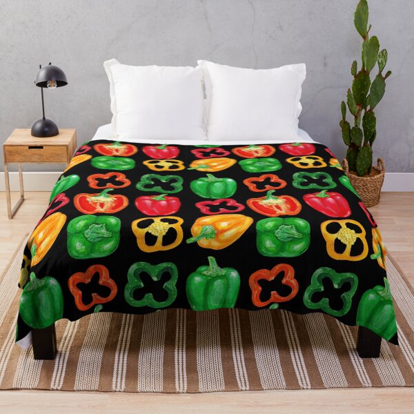 Item preview, Colorful bell peppers on a black background. designed and sold by Colibri77.
